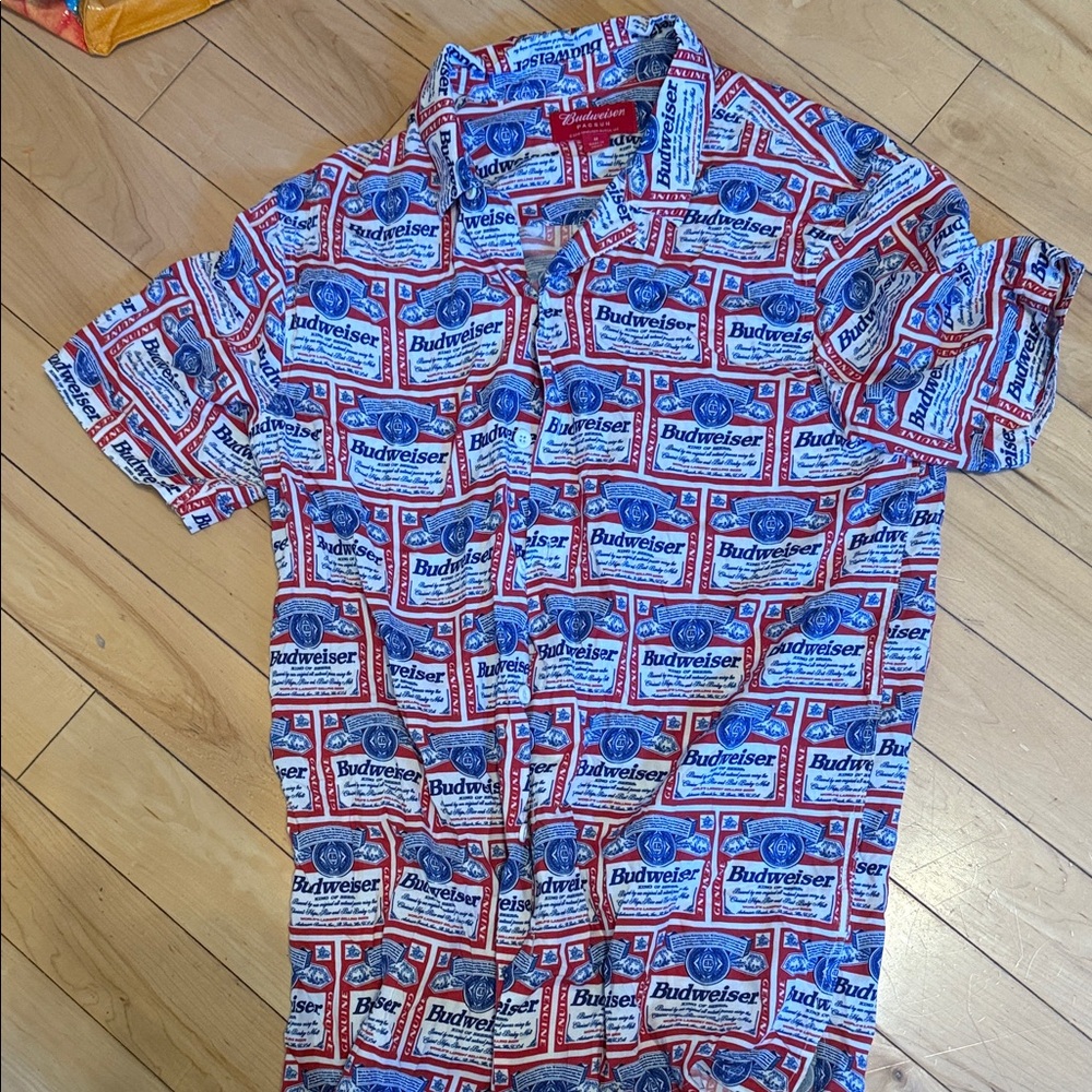 PacSun Budweiser Graphic Button-Down Shirt